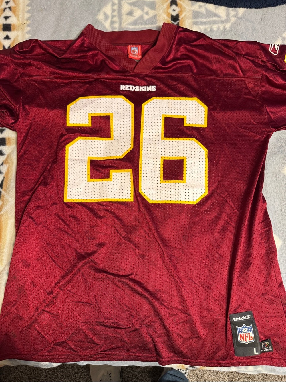 NFL Portis #26 Burgundy Football Jersey with White & Gold Accents - Picture 2 of 3